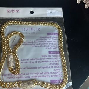 Ping Gold Chain Necklace and Bracelet Set